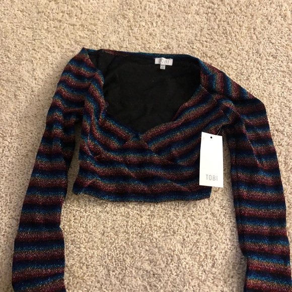 Rainbow shimmery crop top - Picture 3 of 3